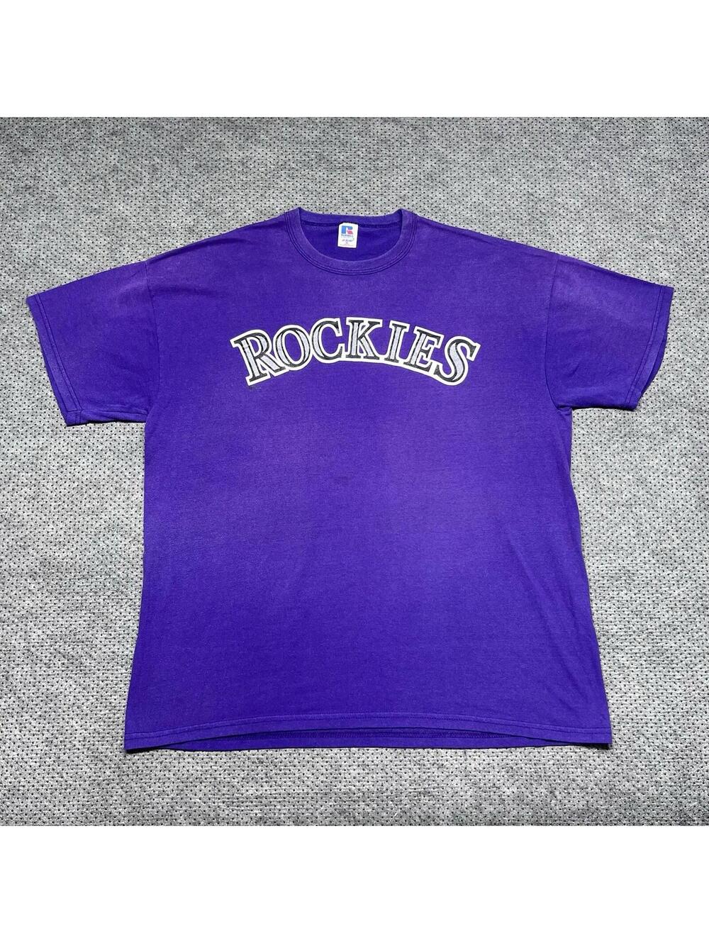 Vintage Colorado Rockies T-Shirt XL Major-League Baseball Russell Athletic MENS